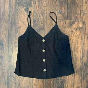 Navy button down tank